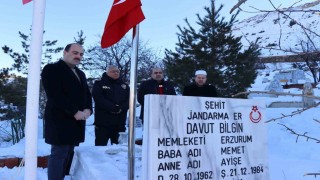 Şehit Davut Bilginin mezarını ziyaret ettiler