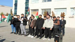 Şırnakta üniversite öğrencileri İsraili protesto etti
