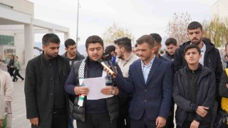 Şırnakta üniversite öğrencilerinden Filistine destek