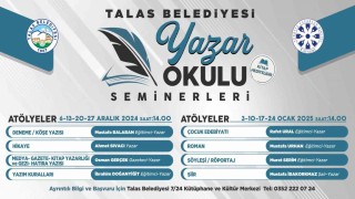 Talasta yazar okulu seminerleri başlıyor