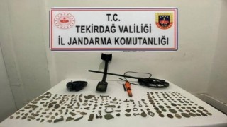 Tekirdağda 150 tarihi obje ve 80 sikke ele geçirildi