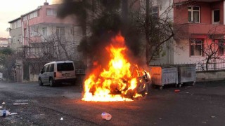 Tekirdağda LPGli otomobil alev topuna döndü: Otomobilde patlama anları kamerada