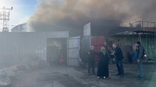 Tekirdağda tır parkında yangın paniği