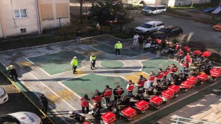 Trafik güvenliği için motokuryelere eğitim verildi