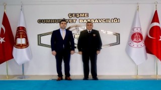 Tümgeneral Metin Düzden Çeşme Cumhuriyet Başsavcısı Mustafa Şene ziyaret