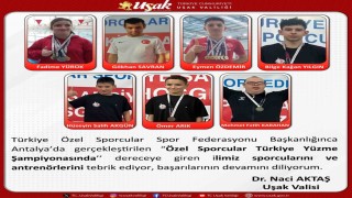 Vali Aktaştan Uşaklı sporculara tebrik