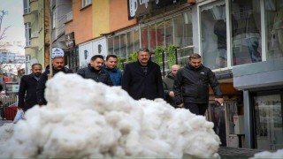 Vali Çelik karla mücadele çalışmalarına inceledi