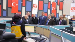 Vali Eldivan, 112 Acil Çağrı Merkezinde incelemede bulundu