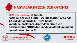 Van ADSMde akşam polikliniği hizmeti başlıyor
