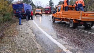 Yola dökülen balık yağı trafiği birbirine kattı