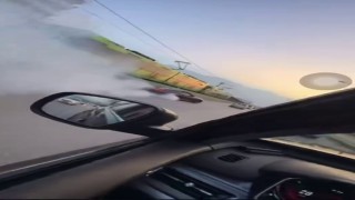 Adeta asfaltı ağlattı...Akan trafikte drift atarak ilerledi