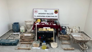 Aksarayda izinsiz kazıya 5 gözaltı
