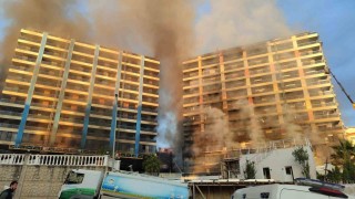 Alanyada otel inşaatındaki yangın kontrol altına alındı