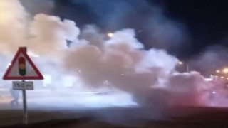 Amasyada seyir halindeki otomobil alev topuna döndü