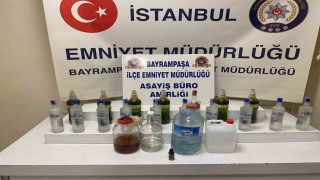 Bayrampaşada sahte içki imalathanesine baskın: 1 gözaltı