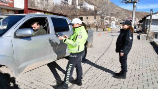 Beytüşşebapta kadın polisler ilçe giriş ve çıkışlarında rutin kontroller yaparak asayişi sağlıyor