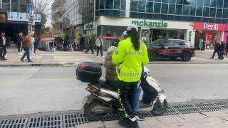 Denizlinin en işlek caddesinde trafik ve asayiş denetimi