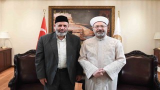 Diyanet İşleri Başkanı Erbaş, Filistinli Alimler Birliği Başkanı Tekruriyi kabul etti