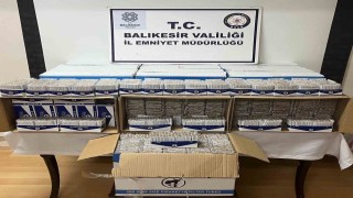 Edremitte piyasa sürülmeye hazır 100 bin makaron ele geçirildi