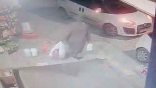 Elazığda ayran çalan kadın kameralara yakalandı