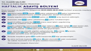 Elazığda son bir haftada meydana gelen 205 olayda 211 şahıs yakalandı
