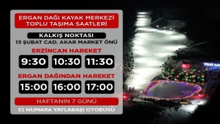Ergan Dağı Kayak Merkezi toplu taşıma saatleri açıklandı