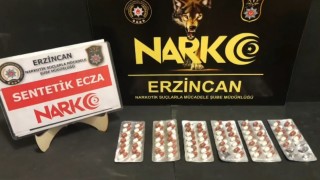 Erzincanda 78 adet sentetik ecza maddesi ele geçirildi