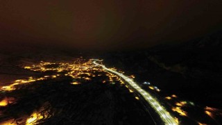 Erzurum - Artvin karayolu ışıl ışıl aydınlandı