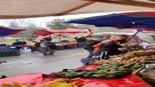 Fırtına, pazarcı esnafına zor anlar yaşattı
