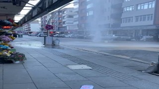 Gümüşhanede ana su borusu patladı, fışkıran suyun boyu apartmanları aştı