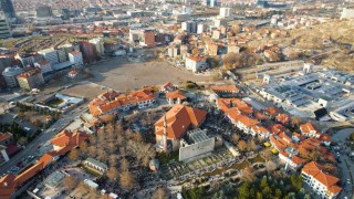 Hacı Bayram-ı Veli Camiinde kandil yoğunluğu havadan görüntülendi