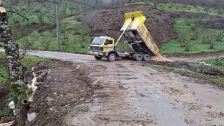 Heyelan bölgesinde anında çalışma