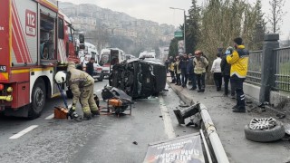 Kağıthanede fenalaşan sürücü kaza yaptı