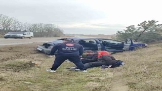 Kastamonuda takla atan otomobildeki 3 kişi yaralandı