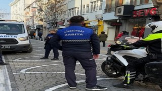 Lüleburgazda motosiklet denetimi: Trafiğe kapalı yola giren sürücülere para cezası