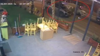 Makas atan sürücü böyle kaza yaptı