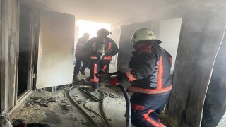 Malatyada inşaat işçilerinin kaldığı şantiyede yangın: 4 yaralı