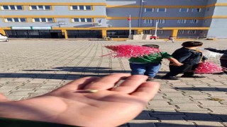 Öğrencilerin bulunduğu okul bahçesine yorgun mermi düştü