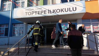 Okulda yangın paniği
