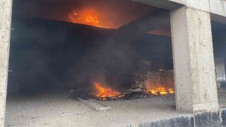Orduda 6 katlı inşaatta yangın