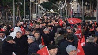 Orduda vatandaşlar yeni yılın ilk sabahında Gazze için toplandı