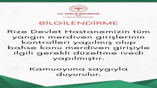 Rize İl Sağlık Müdürlüğünden kapatılan yangın merdiveni açıklaması