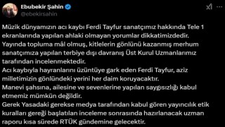 RTÜK Başkanı Şahinden sunucu Musa Özuğurlunun Ferdi Tayfur yorumuna tepki