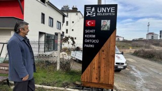 Şehit Kerim Örtücünün ismi, Ünyede parka verildi
