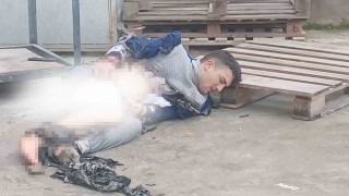 Sobaya tiner döktü, yaralandı