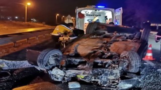 Takla atan otomobilin hurdaya döndüğü kazada 23 yaşındaki genç yaralandı