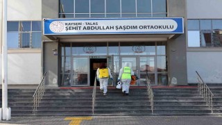 Talasta okullara yarıyıl temizliği