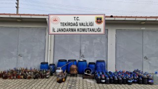 Tekirdağda 1 ton 375 litre kaçak içki ele geçirildi