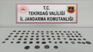 Tekirdağda tarihi eser niteliği taşıyan 79 adet sikke ele geçirildi
