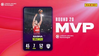 THY Euroleaguede 20. haftanın MVPsi Sasha Vezenkov oldu
